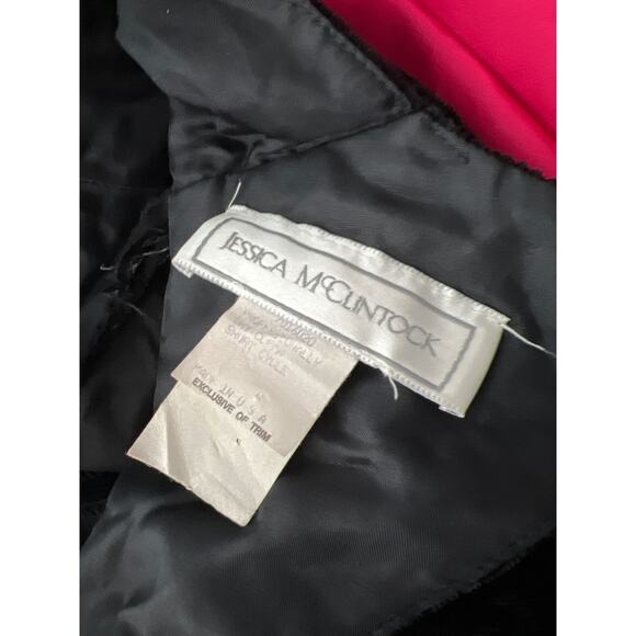 Vintage Jessica McClintock Evening Dress Size 8 Long Sleeve Black Velvet Bodice - Picture 10 of 10